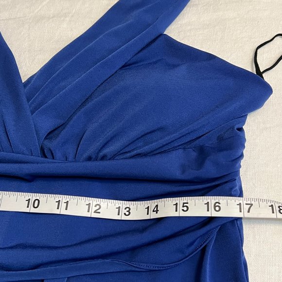 Vintage Pelicana Women's Prom Dress Navy Sleeveless Size 3XL V-Neck Formal Dress - Picture 6 of 9